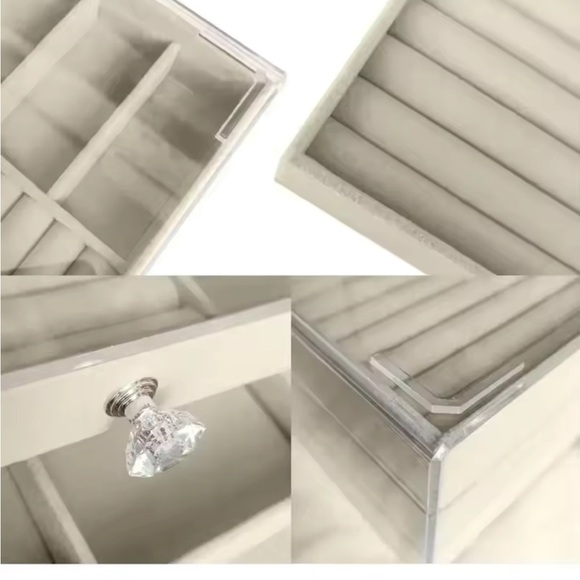 Chic White Jewelry Organizer with Clear Lid and Multiple Compartments
0226 - Picture 5 of 7